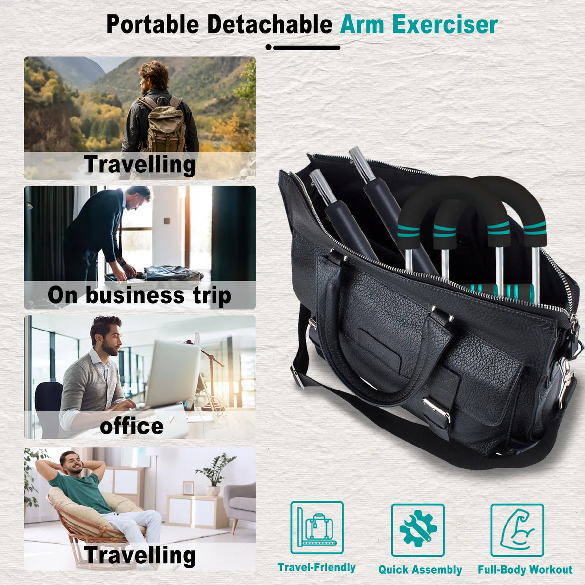 HOTWAVE Arm Trainer,Adjustable Chest Workout Equipment,Arm Trainer for Men,Chest Trainer for Men,Upper Body Strength Training, Portable Spring Resistance Home Fitness Equipment
