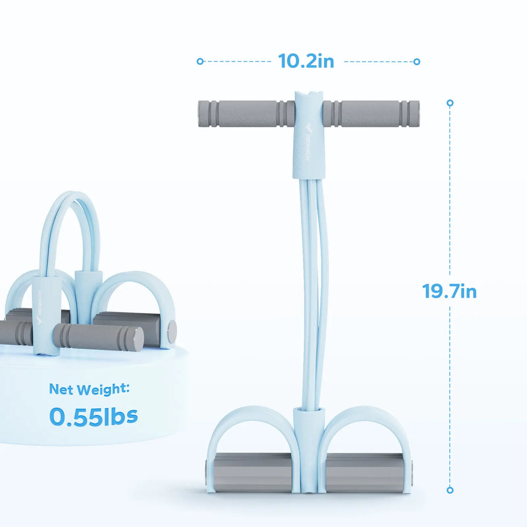 Merach Multifunction Pedal Resistance Band, Elastic Pull Rope Fitness, Full-Body Workout at Home Gym, Exercise Sit-Up, Yoga, Abdominal Training Backtoschool