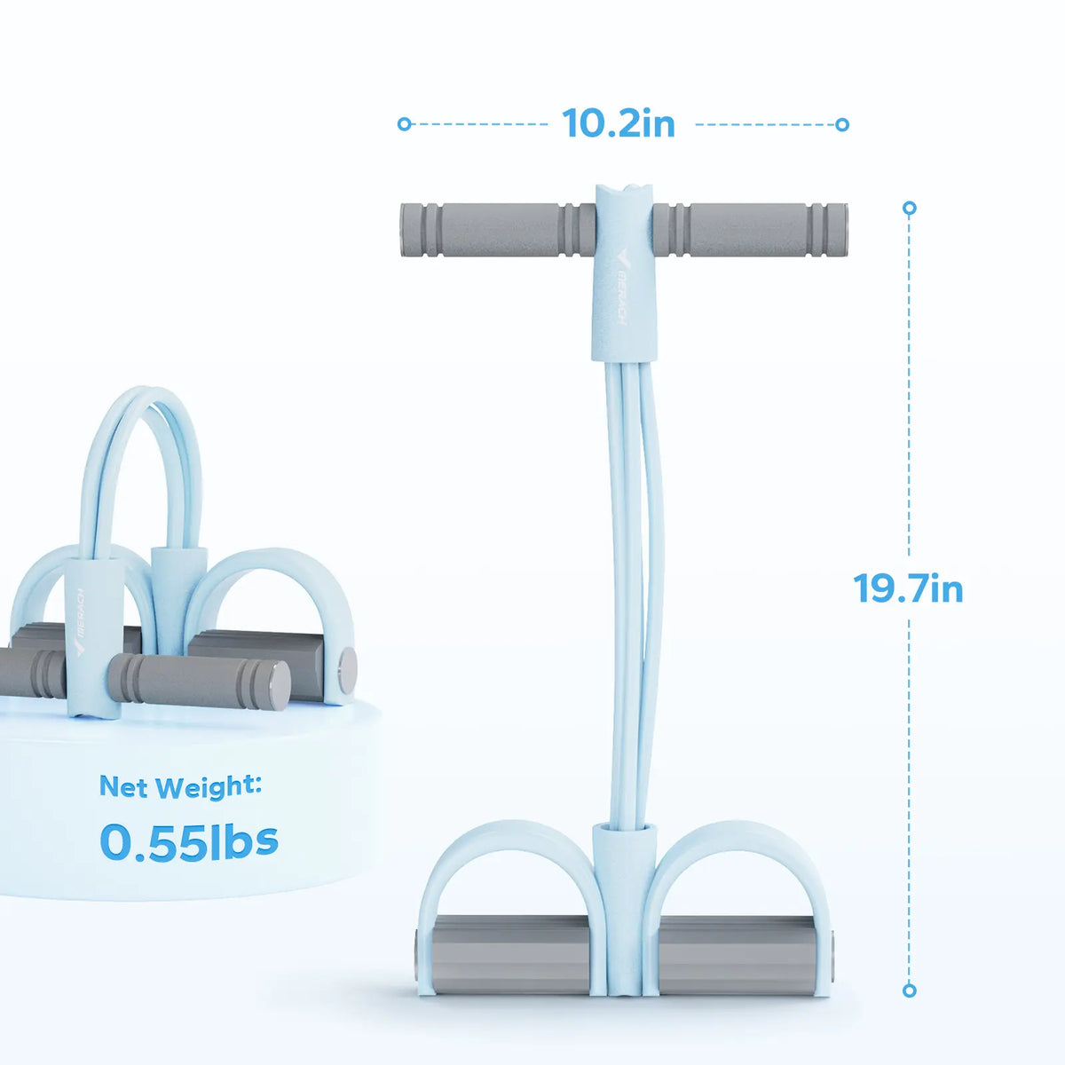 Merach Multifunction Pedal Resistance Band, Elastic Pull Rope Fitness, Full-Body Workout at Home Gym, Exercise Sit-Up, Yoga, Abdominal Training Backtoschool