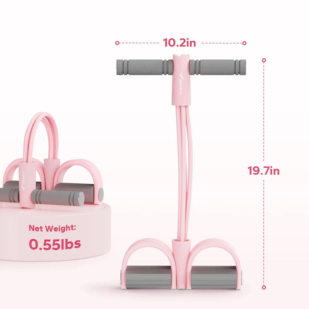 Merach Multifunction Pedal Resistance Band, Elastic Pull Rope Fitness, Full-Body Workout at Home Gym, Exercise Sit-Up, Yoga, Abdominal Training Backtoschool