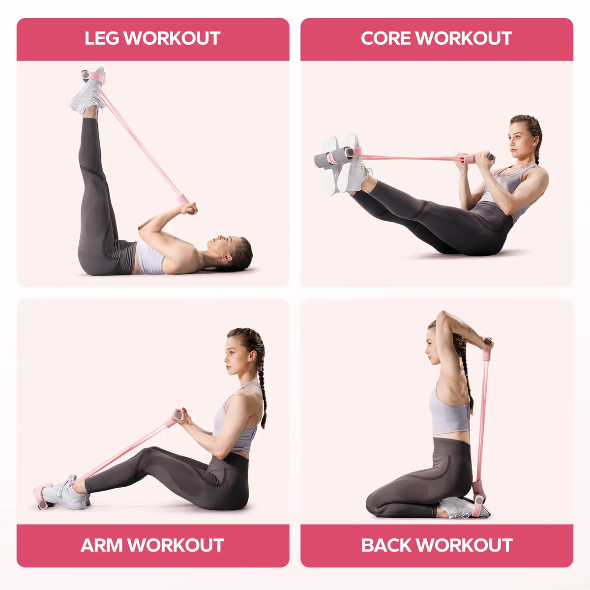 Merach Multifunction Pedal Resistance Band, Elastic Pull Rope Fitness, Full-Body Workout at Home Gym, Exercise Sit-Up, Yoga, Abdominal Training Backtoschool